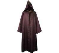 EUIYCBA Obi Wan Kenobi - Conjunto de bata de lujo para hombre, túnica de caballero Jedi para adultos con capa con capucha, cinturón de sable ligero para cosplay de Halloween (solo capa, XL)