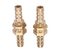 Eujgoov 2 Uds Conector de Tubería de Mampara de Latón, Espiga para Manguera, Acoplador de Instalación de Tubería de Mampara de Latón, Adaptador de Conector, Cinco Tamaños (10mm)
