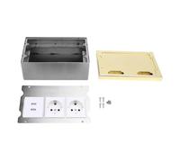 Eujgoov 4000W Gold de Acero Inoxidable Flip Top 2 Posiciones Euro + 2 Posiciones UBS SOCKECKET POWER OUTLET Pure Flush Empotrada Caja de Salida de Piso Oculta AC250V