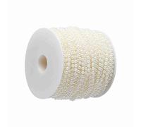 Eujgoov 40m 4 Mm Bobas de Perlas Artificiales Cortina DIY Decoración del Hogar Decoración del Hogar Longitud Ajustable para Centros de Mesa Partitions (Beige)