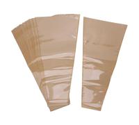 Eujgoov 50 Bolsas de Papel Kraft para Envolver Flores con Cinta, Bolsas de Papel Kraft para Bodas, Cumpleaños, Graduación, Aniversario, Fundas de Embalaje Florales de Bricolaje de 17,7 X 9,4 X 3,5