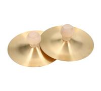 Eujgoov 9 Cm / 3.54in 1 par de Gong de Cobre Pequeño de Platillo con Juguete de Instrumento de Percusión de Mango