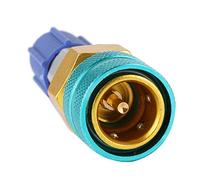 Eujgoov Acoplador Rápido de Latón R1234YF a R134A Conector de Refrigerante de CA del Lado bajo, Material de Latón Duradero, Válvula Ajustable para una Fácil Instalación, Compatible con Automóviles