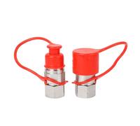 Eujgoov Acoplamientos Hidráulicos Acoplador de Cara Plana de Conexión Rápida de Acero Al Carbono para Cargadores de Rosca 3/4 NPT con Manguito de Bloqueo y Rendimiento de Alta Presión