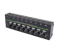 Eujgoov Amplificador de Auriculares Mezclador de DJ de 8 Canales, HA800 Pro Divisor de Auriculares 1/8 TS Amplificador Mezclador de para Estudio (Enchufe de la UE)