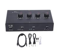 Eujgoov Amplificador de Micrófono, Micrófono Dinámico de 2 Canales, Entrada de Rendimiento XLR de Live Studio Pro Live, Acompañamiento de BT de Doble Ajuste Ajustable