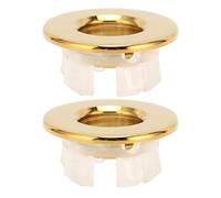 Eujgoov Anillo de Desbordamiento para Fregadero, Cubierta Embellecedora de Lavabo de Cobre Macizo para Baño y Cocina, Accesorio Decorativo de Fácil Instalación, 2 uds.