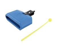 Eujgoov Azul Elegante Cencerro Instrumento ABS Campana de Metal con Mazo para Batería Percusión Respetuoso con el Medio Ambiente Sonido Claro Ángulo Ajustable Alerta de Alegría