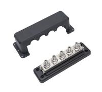 Eujgoov Bloque de Terminales de Distribución de Energía 600A M10 5 Pernos 300V DC Barra Colectora Marina para Barco RV Automotriz (Black)