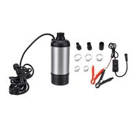 Eujgoov Bomba de Agua Sumergible Bomba de Aguas Residuales sin Escobillas | Carcasa de Acero Inoxidable, 12 V CC, de Cabezal de 5 a 7 M, 3 Adaptadores de Manguera Incluidos, para Drenaje de Cubo de