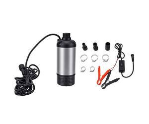 Eujgoov Bomba de Agua Sumergible Bomba de Aguas Residuales sin Escobillas | Carcasa de Acero Inoxidable, 12 V CC, de Cabezal de 5 a 7 M, 3 Adaptadores de Manguera Incluidos, para Drenaje de Cubo de