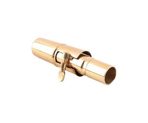 Eujgoov Boquilla de Saxofón Tenor 7C Tapa de Latón con Hebilla y Parche Accesorios de Saxofón Portátiles para un Sonido Resonante Brillante en Músicos Profesionales de Música Pop Jazz