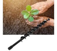 Eujgoov Broca de Barrena de Tierra de Acero para Excavadora de Agujeros de Plantación, Macetero en Espiral de Manganeso con Eje de Acero Al Carbono de 31,5 Pulgadas, Ideal para Bulbos, Plántulas,