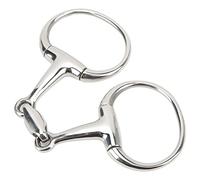Eujgoov Broca para Boca de Caballo de Acero Inoxidable, Filete O Antimordida de 125 Mm, Fácil de Usar, Mano de Obra Fina, Amigable con Caballos con Rodillo para Masticar para Entrenamiento Ecuestre,