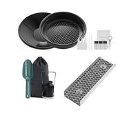 Eujgoov Caja de Sluice de Pan de Oro, Aleación de Aluminio Resistente de 12 Pulgadas Kit de Prospección Completo con Herramientas, Rifles y Musgo para Copos de Oro Finos, Mochila para