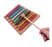 Eujgoov Campana de Mesa de Aluminio de 2 Tonos, Campana de Meditación, Instrumento de Percusión con Mazo de Madera (7 tonos)