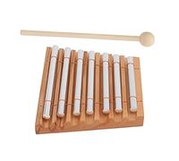 Eujgoov Carillón de Energía Carillones de Mano Mazos de Percusión Campana de Meditación Carillón de Viento Rítmico de 7 Tonos con Base de Haya y Tubos de Aluminio para Entrenamiento Musical para Niños