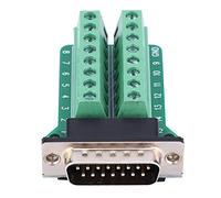 Eujgoov Conector de Bloque de Terminales DB15, Módulo de Placa de Cabecera Macho de Cobre Completo para Cableado Fácil, Conexión de Alto Rendimiento con Diseño Aislado, Espaciado de 5,0 Mm para