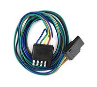 Eujgoov Conector de Remolque, Extensión de Arnés de Enchufe Plano de 5 Vías, Cables Codificados por Colores de 72 Pulgadas para Remolques de Barcos RV con Material Plástico ABS