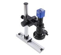 Eujgoov Conjunto de Cámara de Microscopio Digital 1080P HD 24MP con Anillo de Luz de 144 LED y Salida USB para Inspección Industrial (Enchufe de la UE)