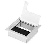 Eujgoov Cubierta para Orificio de Cable, Ojal Rectangular de Aleación de Aluminio, Toma de Escritorio de Fácil Instalación con Tapa Abatible, Ideal para Escritorios de Computadora y Oficina (Pequeña)