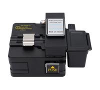 Eujgoov Cuchilla de Fibra óptica, Hoja de Acero de Tungsteno Ángulo de Corte de 0,6° 16 Puntos de Corte 50000 Veces, con Almohadilla de Silicona Mejorada y Caja de Fibra de Desecho,