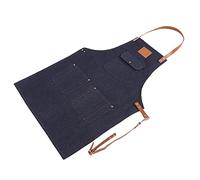 Eujgoov Delantal Vaquero con Correas de Cuero, Delantal para Herramientas Resistente con Múltiples Bolsillos, Ajustable para Hombres y Mujeres que Trabajan en la Cocina, Manualidades, Hotel, (#1)