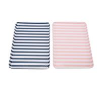 Eujgoov Elegante Bandeja de Plástico de Plástico Juego para Parejas Desayunas de Desayuno Ensalada Frutas Que Sirven Azul y Rosa 2pcs