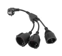 Eujgoov Enchufe Recto de 35 Cm de 1 A 3 Vías, Cubierta con Bisagras para Cable de Alimentación de 1,5 mm² 16 A con Enchufe de 3 Salidas para el Hogar (de la UE)