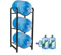 Eujgoov Estante para Jarra con Enfriador de Agua de 3 Niveles, Soporte para Botellas de Acero Al Carbono, Diseño Resistente Que Ahorra Espacio para Organización de la Oficina en el Hogar, Soluciones