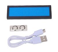 Eujgoov Etiqueta de Nombre LED, Mini Insignia LED de Desplazamiento, Señal Azul Recargable Programable para Exposición, Feria Comercial, Fiesta, Club Nocturno, Hotel