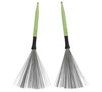Eujgoov Eujgoov Cepillo de Tambor de Doble Cabeza, Madera de Arce y Alambre de Acero, Combo de Cepillo de Tambor y Palo para Jugadores de Percusión de Jazz, 2 uds. (Color madera) (Color)
