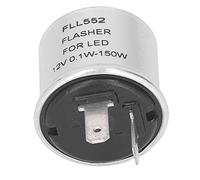 Eujgoov FLL552 Relé Intermitente LED Electrónico Carcasa de Aluminio Terminal de 2 Pines 12 V Señal de Giro Resistente Luz de Peligro Intermitente Piezas de Repuesto Automotrices Duraderas