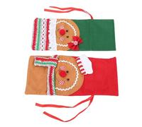 Eujgoov Funda Navideña para Botella de Vino, Suéter de Vino de Hombre de Jengibre de Tela No Tejida para Fiestas Navideñas y Decoración del Hogar, 2 uds. (rojo verde)
