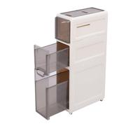 Eujgoov Gabinete de Almacenamiento Estrecho Organizador del Cajón Delgado con Ruedas para Lavandería de Baño - PP, Material para Mascotas (3 Niveles)