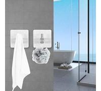 Eujgoov Gancho de Puñetazo de Acero de Acero Inoxidable Moderno y Simple, Ganchos de Toalla de Toalla de Ropa 2pcs, Dormitorio de Baño Auto Adhesivo, con Superficie Texturizada sin óxido, No Es