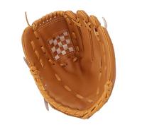 Eujgoov Guante de Béisbol Mitones Profesionales de Cuero de PU, Diseño Ergonómico con Agarre Mejorado para Niños Deportes Al Aire (Brown)