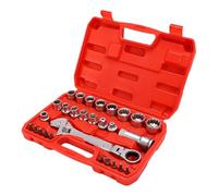 Eujgoov Juego de Llaves de Paso 13 Piezas, Set de Llaves de Vaso Métricas Spline, Llave de Trinquete Reversible de 19 Mm con Barra de Extensión y Adaptadores para Pernos Largos y