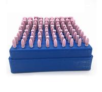 Eujgoov Juego de Piedras Abrasivas Rotativas para Esmerilar, 100 Piezas | Cabezas de Pulido en Forma de Bala, Diámetros de 4 a 10 Mm, Alta Dureza para Metal, Vidrio, Pulido de Moldes