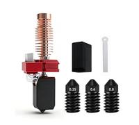 Eujgoov Kit de Repuesto Hotend para Impresora 3D, Boquilla de 0,4mm con Boquillas Endurecidas Desmontables Rápidas de 0,25, 0,6 y 0,8mm