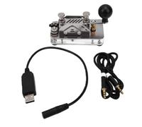Eujgoov Llave de Código Morse, Ajustable, Acero 304 | Base de Acero Inoxidable 304, Cable de Audio de 3.5mm, Comunicación USB 2.0, 7 10 11, Radio de Onda Corta, Telégrafo CW