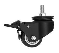 Eujgoov Material de la Rueda TPU de 2 Pulgadas Gate Caster Rueda Universal del Manganeso de Acero con Freno para (Pole Vertical roscado de Acero manganeso de 2)