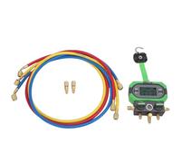 Eujgoov Medidor de Colector Digital HVAC Probador de Presión con Mangueras, Adaptadores R22 para Medición de Presión, Modo de Vacío, Modo de Retención de