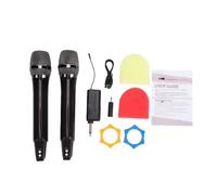 Eujgoov Micrófono Inalámbrico RGB Micrófono de Karaoke de Mano de Canto Inalámbrico con Luces de Sincronización de Ritmo e Interfaz de 6,5 Mm para el Hogar KTV Transmisión en (1 a 2)