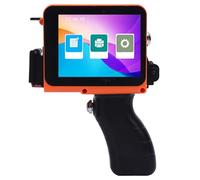 Eujgoov Mini Impresora con Desmontable Amarillo de 12,7 Mm, Codificador de Inyección de Tinta Portátil para Logotipo de Fecha de Código QR, Impresión en Varios Idiomas y Materiales, No