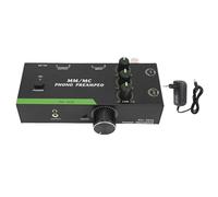 Eujgoov Mini Phonograph Stereo Phonograph MM MC Phono Professional Preamplificador para Tocadiscos (Enchufe de la UE)