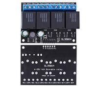 Eujgoov Módulo de relé de 4 Canales 12 V Biestable Autobloqueo Disparo de | Compatible con CC 6 a 24V, Capacidad de Carga de 10A, Carcasa de Metal, para Arduino
