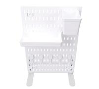 Eujgoov Organizador de Tablero de Clavijas de Pie, Panel Colgante de Plástico de Almacenamiento Modular con 5 Ganchos 1 Estante 1 Taza para Oficina en Casa (Juego de soportes para escritorio de pie,
