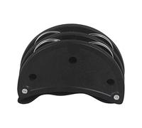 Eujgoov Pandereta de Pie con Cascabeles de Metal, Cuerpo Negro ABS y Correa de Nailon Elástica, Instrumento de Vibración Ligero para Cajón Africano y Percusión