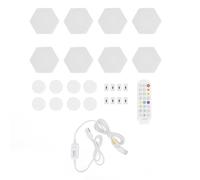 Eujgoov Panel de Luz Hexadecimal Controlado a Través de la Aplicación y Control Remoto ABS Bluetooth Unique RGB Technology 8 Music Sync Sync Reuniones Familiares Experiaciones de Cine